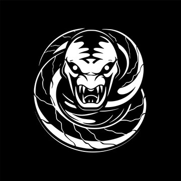 Snake - Black and White Isolated Icon - Vector illustration
