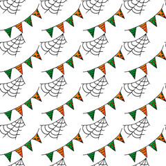 Halloween seamless pattern in hand draw style