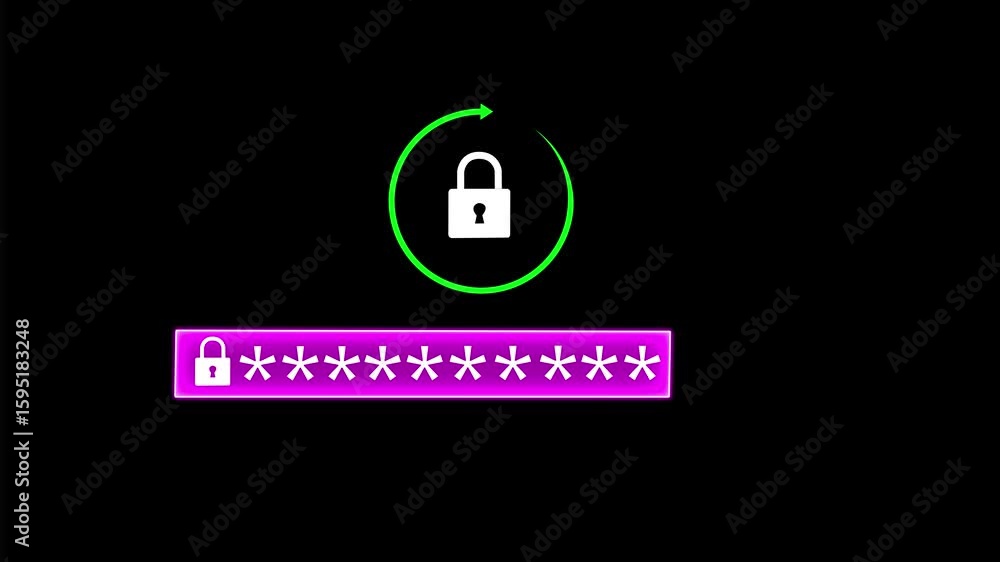 Poster cyber security concept , locked and secure internet security illustration with a padlock, internet a