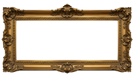 Ornate vintage picture frame with intricate detailing and a rich gold finish.