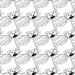Halloween Monochrome pattern in hand draw style