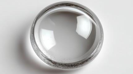 Clear Glass Sphere on White Background