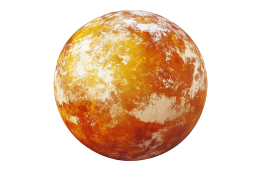 A fiery, round celestial body