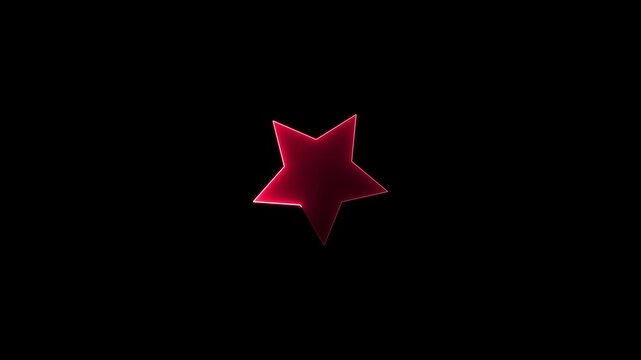 neon star icon animation on black background