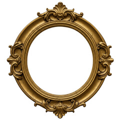 Ornate vintage picture frame with intricate designs and a golden finish.