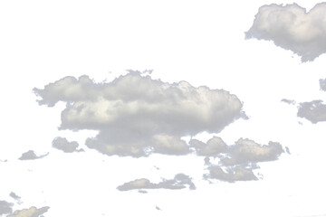 White clouds flying isolated on white