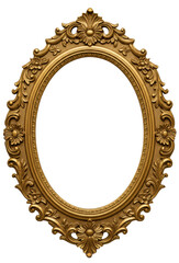Ornate oval picture frame with intricate floral designs and a combination of gold and silver colors.
