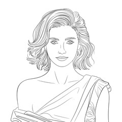 ‎A line art gym one shoulder  illustration of a coloring page