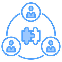 Fototapeta premium Team Building Blue Icon