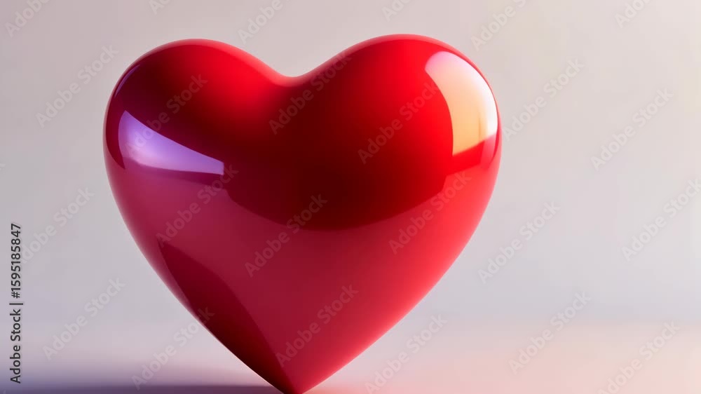 Aufkleber a playful 3d heart like button icon with a smooth bounce animation effect, soft pink to red gradient