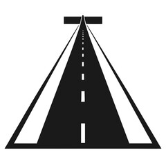 asphalt road with a white background