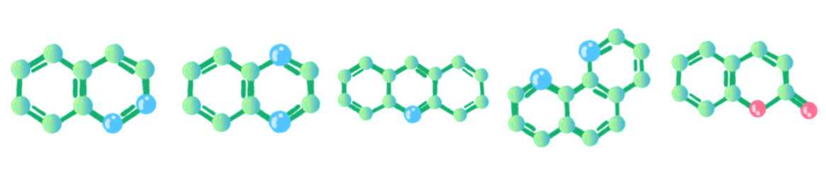 Cartoon Style Green Molecular Structure for Science Education and Chemistry Illustration