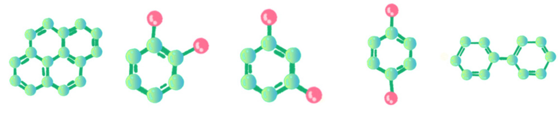 Cartoon Style Green Molecular Structure for Science Education and Chemistry Illustration