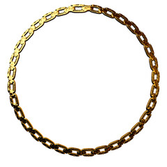 GOLD chain creating perfect circle on white background