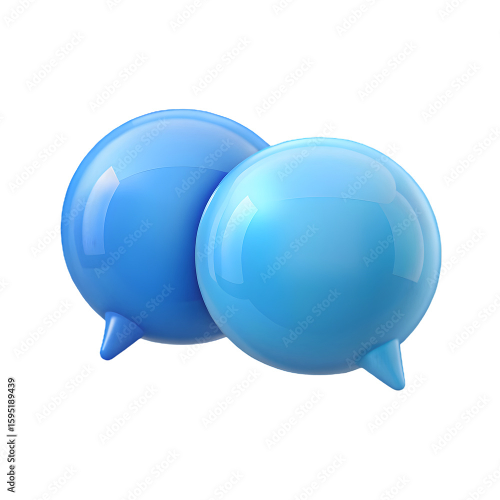 Poster speech bubbles template front view 3d rendering icon illustration on transparent background for chat