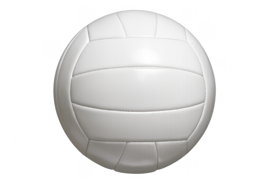White volleyball ball on transparent background, ready for playing volleyball