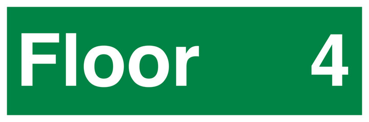 Green Floor 4 Identification Sign