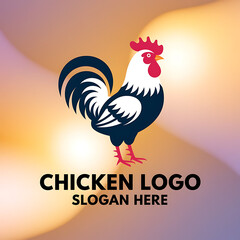 Stylized Rooster Logo with Text Placeholder chicken