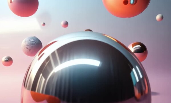 Dreamy Pastel Spheres in Motion 4K Abstract Floating Ball Animation