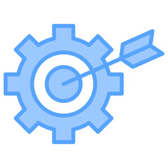 Goal Setting Blue Icon