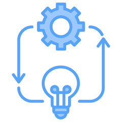 Idea Execution Blue Icon