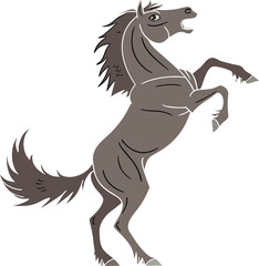 Rearing Brown Horse Artwork – Majestic Horse Vector for Print & Design

