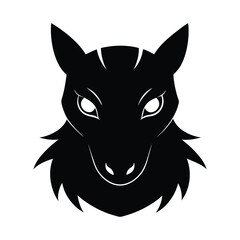 Fototapeta premium Silhouette vector of a chupacabra head for mysterious cryptid and folklore creature design Vector illustration