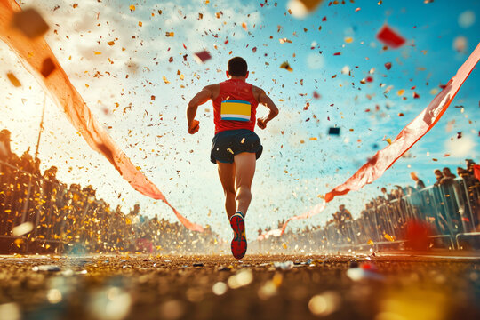 Runner at the finish line