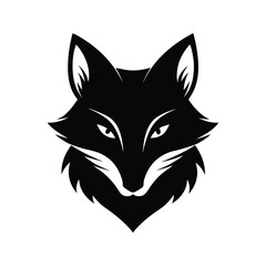 Fototapeta premium Silhouette vector of a fox head with pointed ears for clever forest animal design Vector illustration