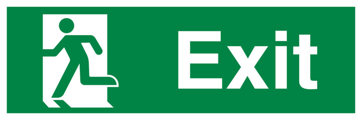Exit Sign – Emergency Door Direction Vector Label