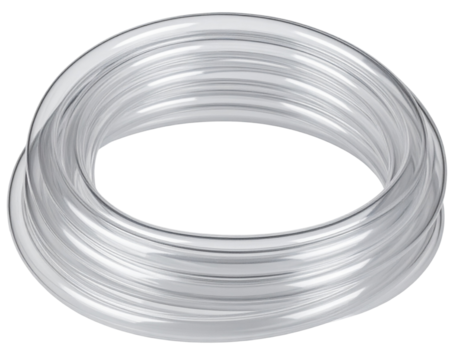  Angled View of Flexible Tubing with Smooth Surface for Brewing Applications, isolated on transparent background