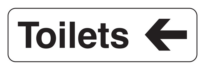 Toilet Direction Sign – Restroom Arrow Label Vector