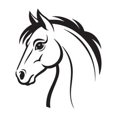 Cute  a Horse Head Vector illustration art Design 