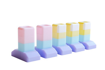 Obraz premium Colorful pastel-toned blocks in a row