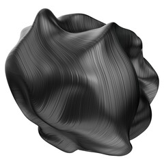 Organic - Abstract 3D rendering of flowing, natural shapes with smooth, wavy stripes and soft lines in monochromatic grayscale tones, evoking a sense of fluidity, texture, and elegance.