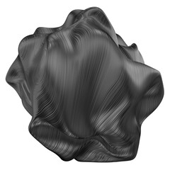 Organic - Abstract 3D rendering of flowing, natural shapes with smooth, wavy stripes and soft lines in monochromatic grayscale tones, evoking a sense of fluidity, texture, and elegance.