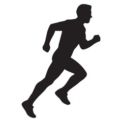 Fototapeta premium Silhouette of Male Runner in Motion - Ideal for Sports and Fitness Graphics