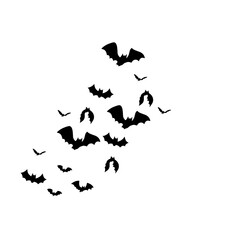 Bat Swarm Halloween Silhouette