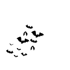 Bat Swarm Halloween Silhouette