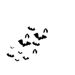 Bat Swarm Halloween Silhouette