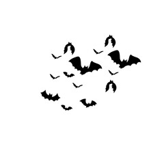 Bat Swarm Halloween Silhouette