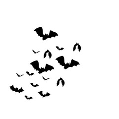 Bat Swarm Halloween Silhouette