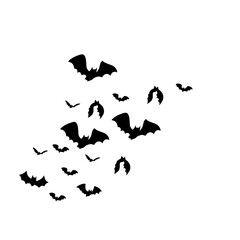 Bat Swarm Halloween Silhouette