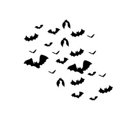 Bat Swarm Halloween Silhouette