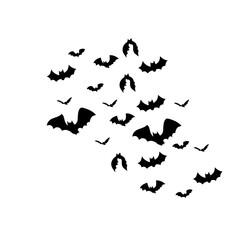 Bat Swarm Halloween Silhouette