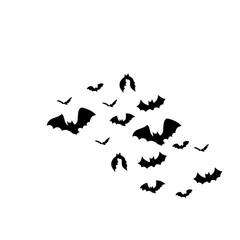Bat Swarm Halloween Silhouette