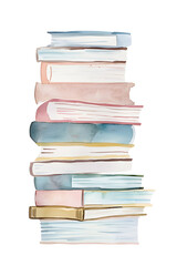 Fototapeta premium Soft pastel stack of vintage books with texture and shadow. A timeless and artistic tribute to Book Lovers Day and the tactile beauty of reading.