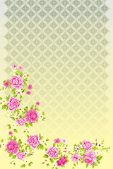 yellow and pink rose background design.