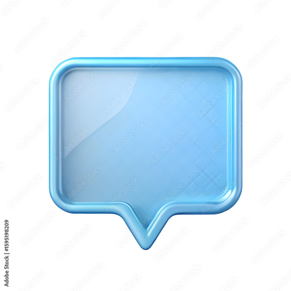 Fototapete speech bubble comment front view 3d rendering illustration icon on transparent background for chat t