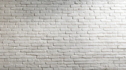 Wandcirkels Bakstenen muur White brick wall texture with soft shadows, creating a subtle architectural depth.  © Ming
